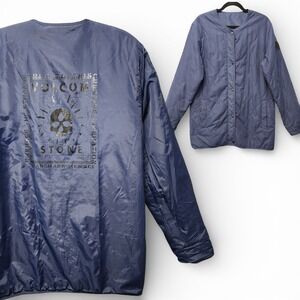 Volcom Stone Made Reversible Insulated Jacket Womens XL Navy Blue Full Snap